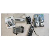 radios, calculator, binoculars