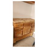 cabinet on caster wheels, with work top