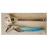 big channel locks and adjustable wrench