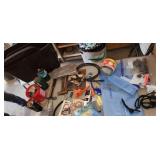 tote, large storage bags, hammers, misc