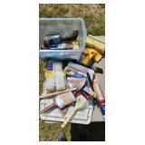 tote with painting supplies