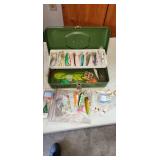 tackle box and lures, supplies