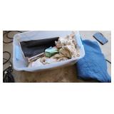 tote and blankets