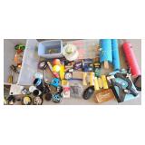 tote, lures, line, supplies