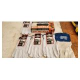 new leather gloves, nitrile gloves