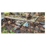 metal work table with vice