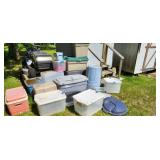 pile of totes and lids