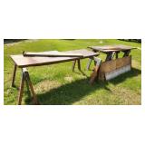sawhorses and door tops