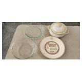 pie plates, bean pot