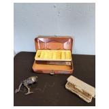 vtg Old Pal tackle box; lead, reel