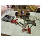 tool stand, staplers and staples