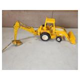 vtg toy backhoe, piece broken as shown