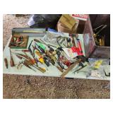 brown tote and tools