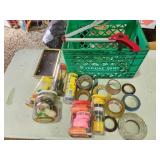 crate, tape, supplies