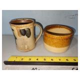 Roseville and unmarked cups