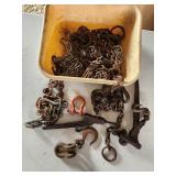 chain pieces, shackles, binders