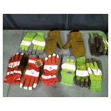 (1) new and slightly used work gloves