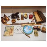 nut cracker, bookends, vtg odds & ends