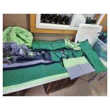 tote,lid, crib pads and bedding