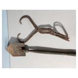folding shovel & ice tongs