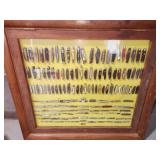 large display case with jacknives