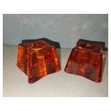 Viking glass candle holders