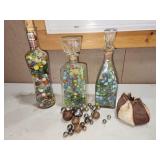 jars of vtg marbles