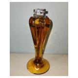 vtg Amber glass table top lighter