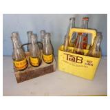 Nehi bottles, TAB case, vtg metal case