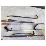 long screw drivers, bars, crowbar, grabber