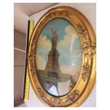 Statue of Liberty painting in oval guilded frame