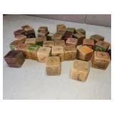 very vtg wooden alphabet blocks