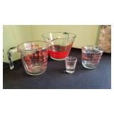 Pyrex and Anchor Hocking measuring pitchers