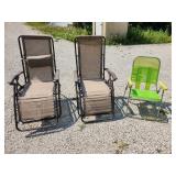 lawn chairs, small rip as shown