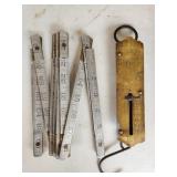 antique scale and folding ruler