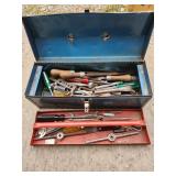 metal tool box and tools