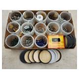 plastic jars with small hardware