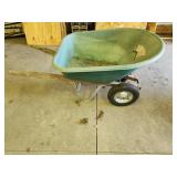 dual wheeled poly wheel barrow