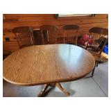 oak pedestal table