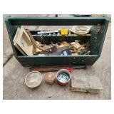 toolbox, machete, misc supplies