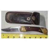 Schrade USA folding knife and case