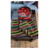 table runner and bowl