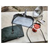 lights, dust pan, cover