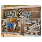 hinges, hardware in trays