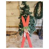 skis and 4' tree decor