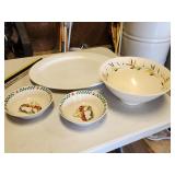 big bowl, platter, plates