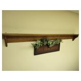 60' shelf and decor
