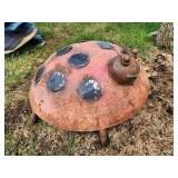 metal beetle yard art, 23' diameter
