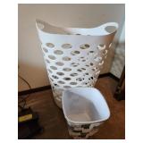 clothes basket, garbage can