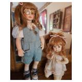 standing & kneeling porcelain dolls